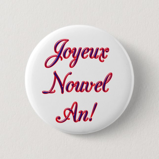 Happy New Year 6 Cm Round Badge (Front)
