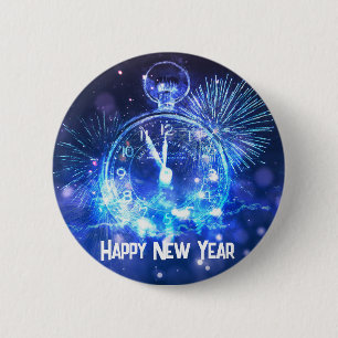 Happy New Year  6 Cm Round Badge