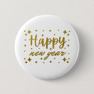 Happy New Year 6 Cm Round Badge