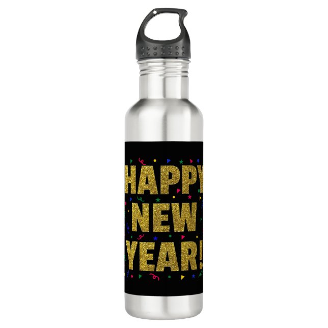 Happy New Year 710 Ml Water Bottle (Front)