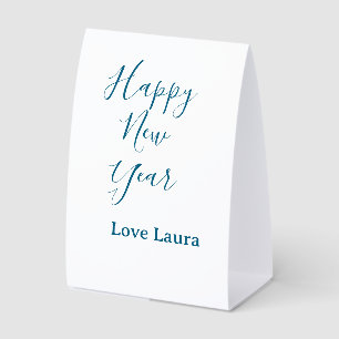 Happy new year add name love blue simple minimal h