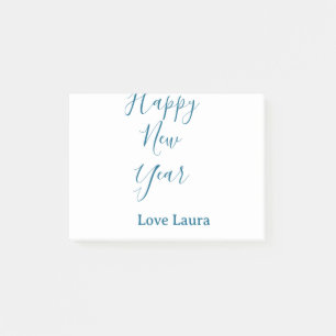 Happy new year add name love blue simple minimal h post-it notes