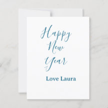 Happy new year add name love blue simple minimal h