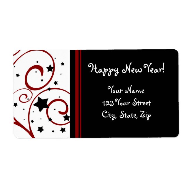 Happy New Year Address Labels (Front)