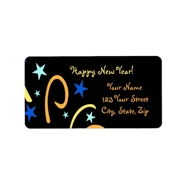 Happy New Year Address Labels (Front)