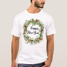 Happy New Year and Christmas wreath Man