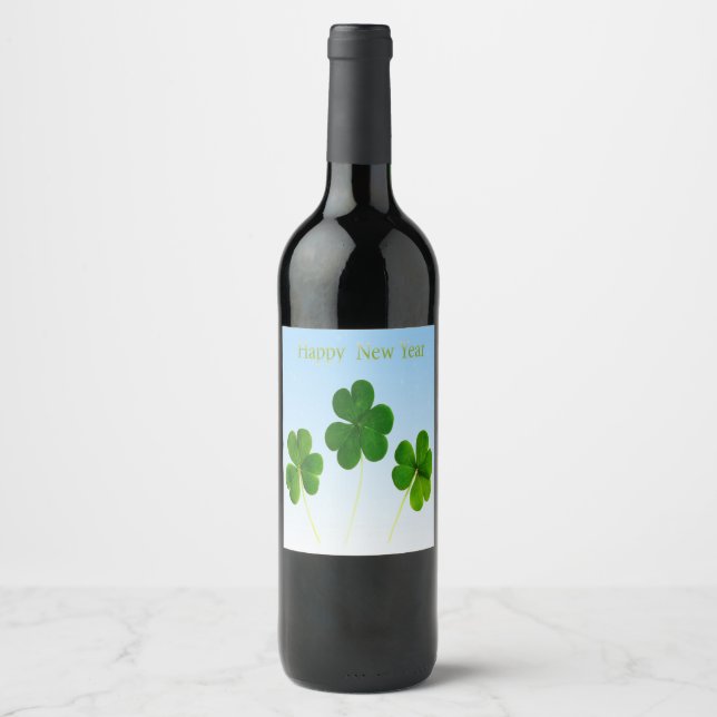 Happy New year and Good luck Wine Label (Front)
