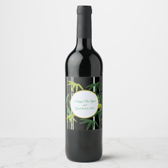 Happy New year and Good luck Wine Label (Front)