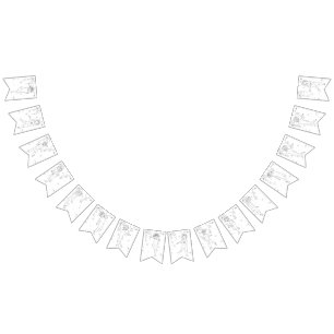 Happy New Year B&W Handdrawn Dancing Queen Bunting