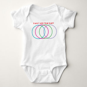 Happy New Year Baby" Colourful Baby Bodysuit. Bodysuit