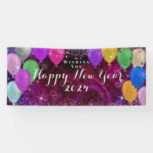 Happy New Year Balloon Banner