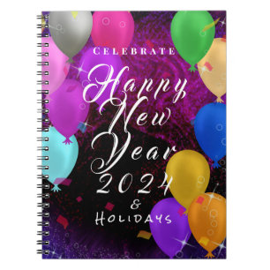 Happy New Year Balloon Notebook