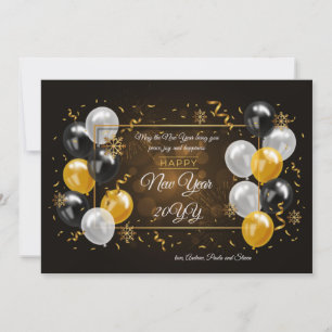 Happy New Year Balloons Greeting Card