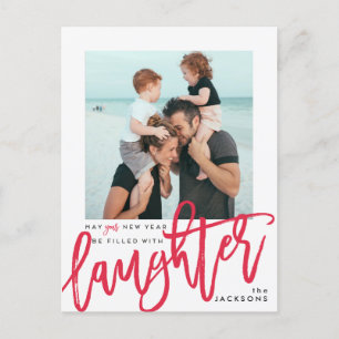 Happy New Year Be filled with Laughter Holiday Postcard