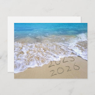 Happy New Year Beach Postcard
