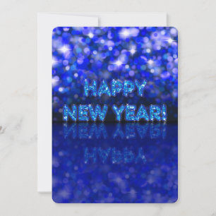 Happy New Year Beautiful Blue Bokeh Sparkles