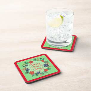 HAPPY NEW YEAR BEVERAGE COASTER