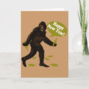 Happy New Year Bigfoot Holiday Card