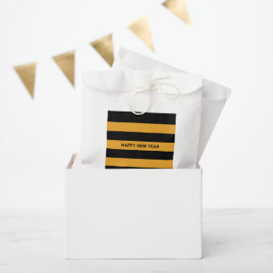 Happy New Year Black and Yellow Favour Bag