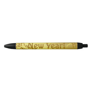 happy new year black ink pen