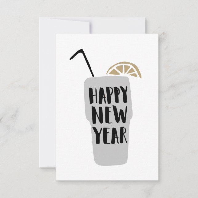 Happy New Year // Blank New Year Celebration Card (Front)