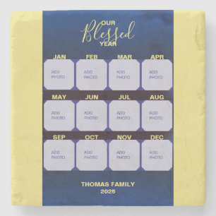 Happy New Year Blessed Year Photo Stone Coaster