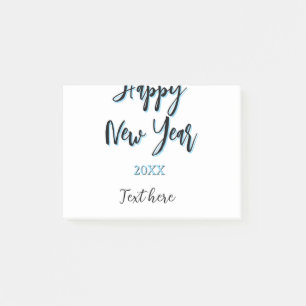 Happy new year blue black bold simple year stylish post-it notes