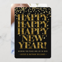 Happy New Year | Bold Gold Confetti 1 Photo