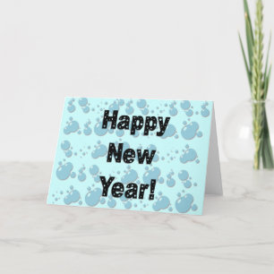 Happy New Year Bubbles Holiday Card