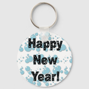 Happy New Year Bubbles Key Ring