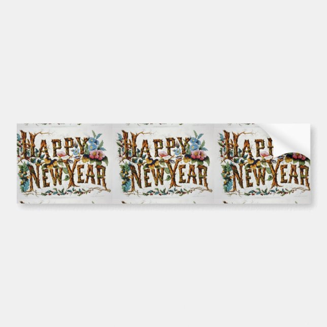 Happy New Year Bumper Sticker (Front)