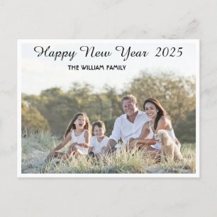 Happy New Year Calligraphy 2 Photo  Holiday Postca Postcard