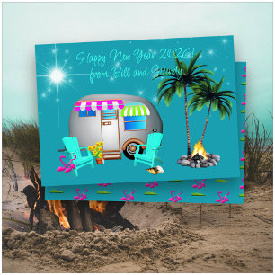 Happy New Year Camping Greeting Card