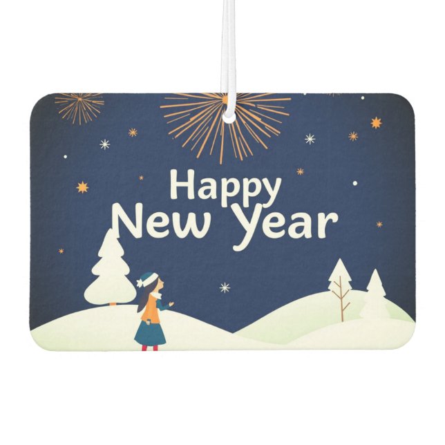 Happy New Year Car Air Freshener (Front)