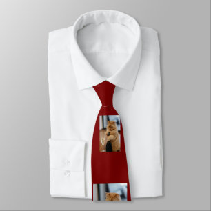 Happy New Year Cat Photo Customizable Tie