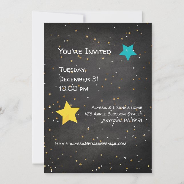 Happy New Year Celebration Custom Year Invitation (Back)