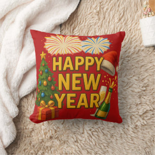 Happy New Year Celebration Sticker  Cushion