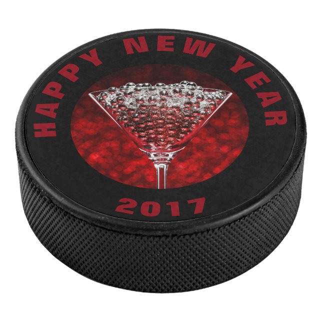 Happy New Year CelebrationHockey Puck (3/4)