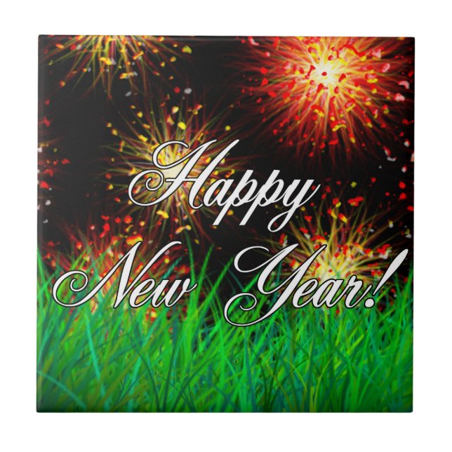 Happy New Year! Ceramic Tile (Front)
