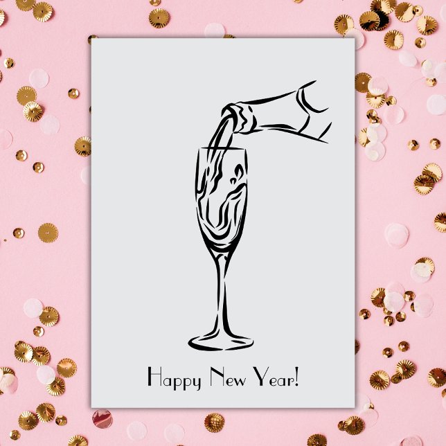 Happy New Year Champagne Card (Creator Uploaded)