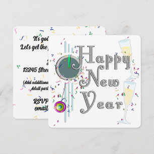 HAPPY NEW YEAR! Champagne Countdown Invitation