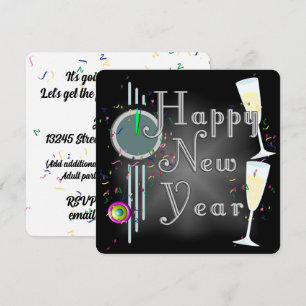HAPPY NEW YEAR! Champagne Countdown Invitation