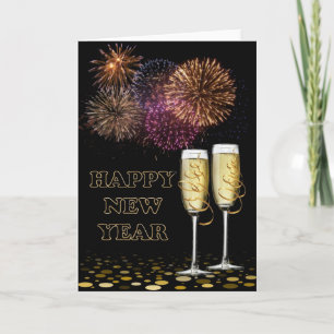 Happy New Year - Champagne Holiday Card
