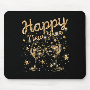 Happy New Year Champagne New Years Men Women  Mouse Pad