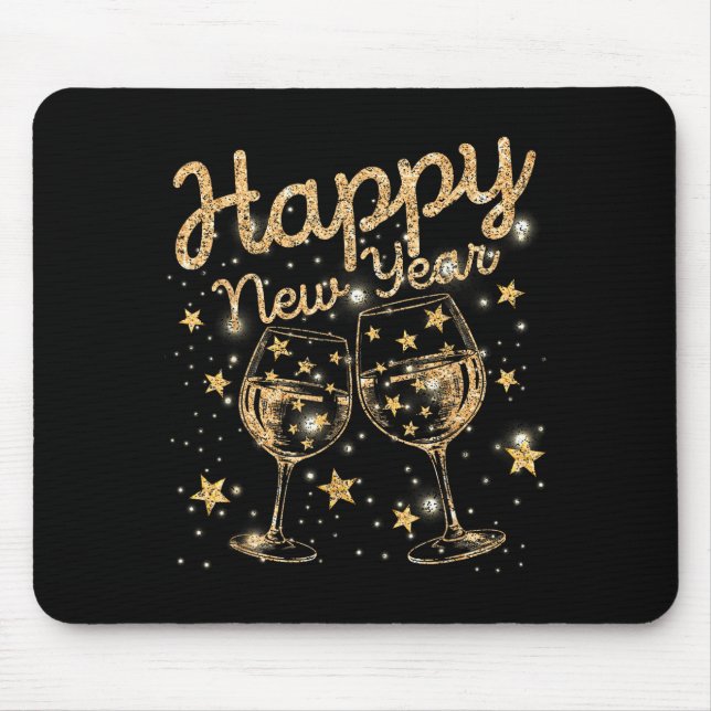 Happy New Year Champagne New Years Men Women  Mouse Pad (Front)