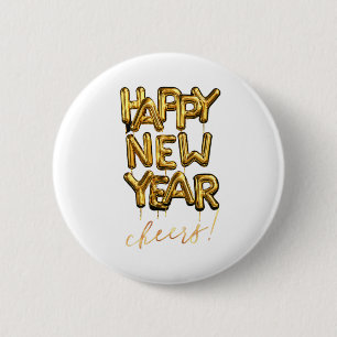 Happy New Year Cheers 6 Cm Round Badge