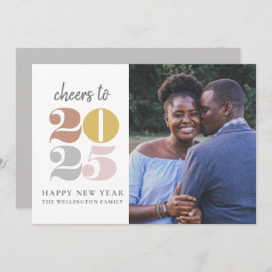 Happy New Year Cheers to 2022 Photo Holiday Card