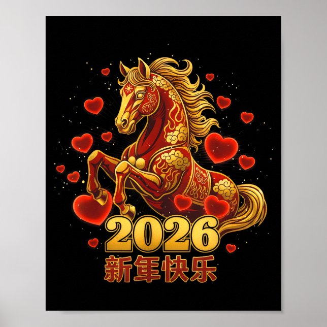 Happy New Year Chinese 2026 -year Of The Horse Cut Poster (Front)