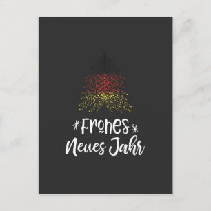 Happy New Year Christmas tree with German flag Holiday Postcard