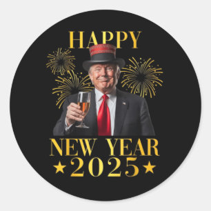 Happy New Year Classic Round Sticker